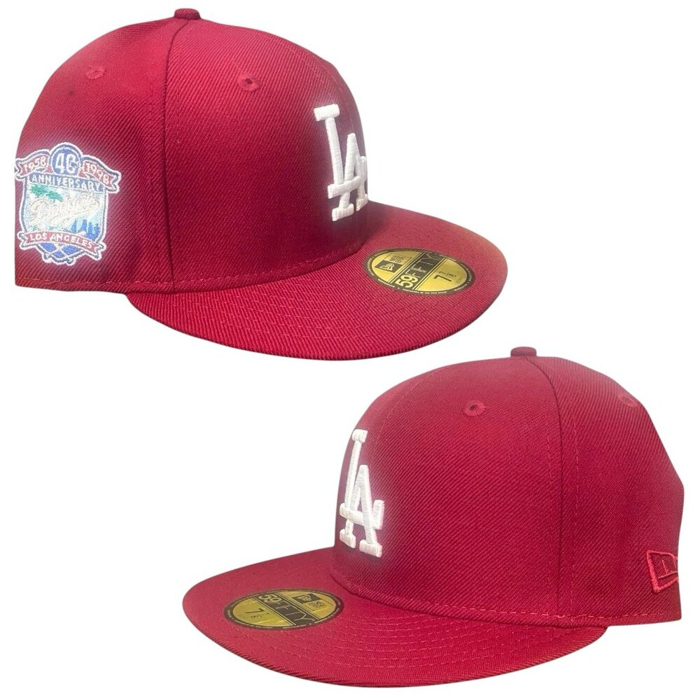 New Era Los Angeles Dodgers Maroon Colorpack 59FIFTY Fitted Hat Cap Size 7 7/8